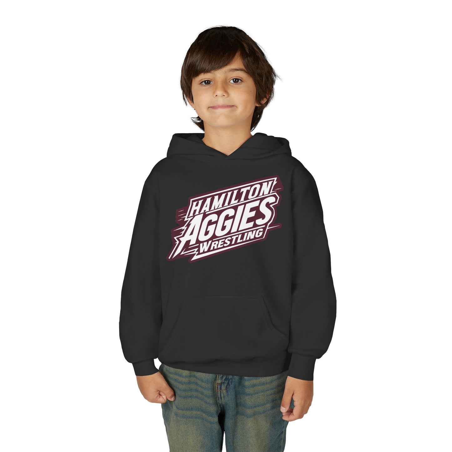 Youth Hoodie Sweatshirt \ Hamilton Aggies Wrestling \ HAW1
