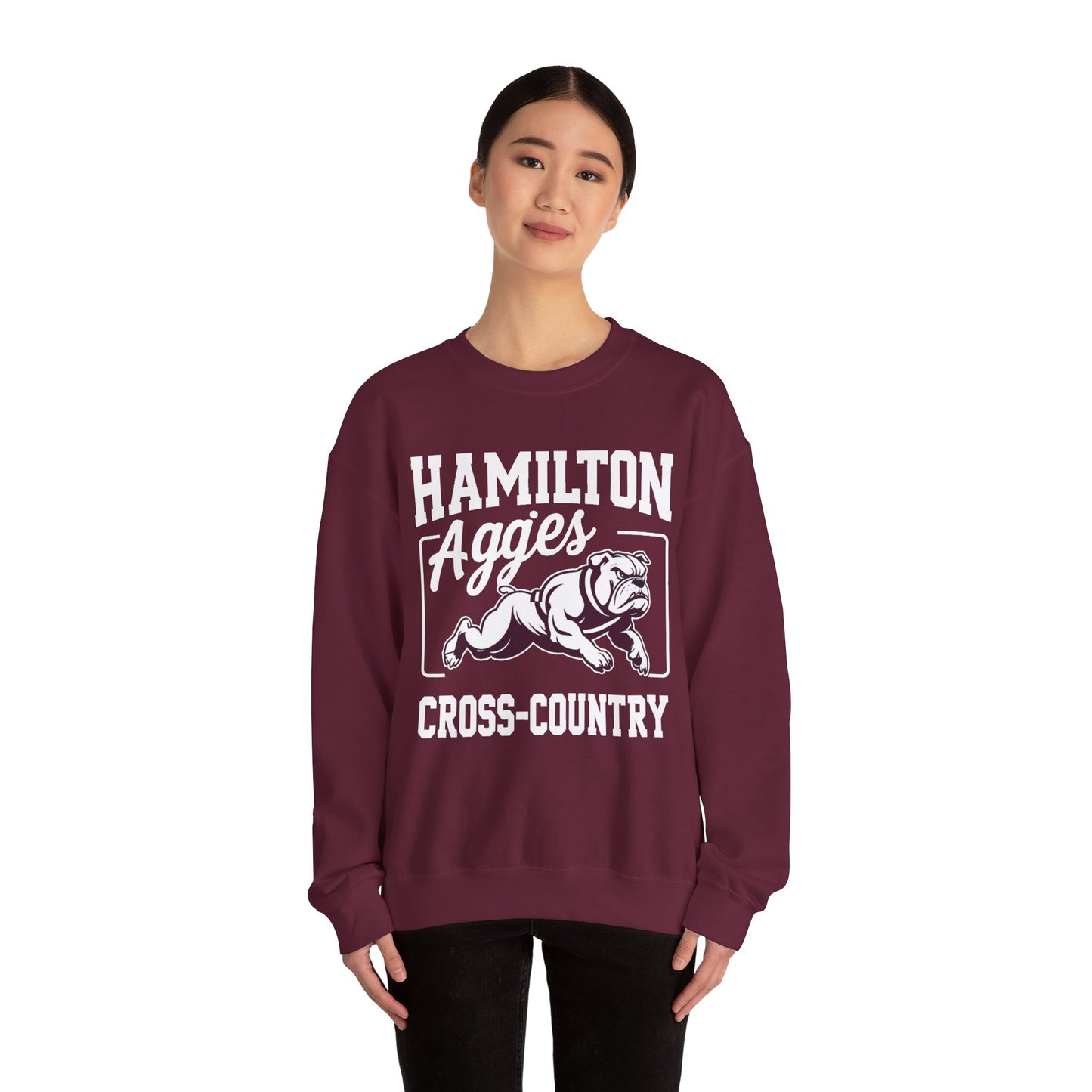 Adult Crewneck Sweatshirt \ Hamilton Aggies Cross-Country \ HCC2