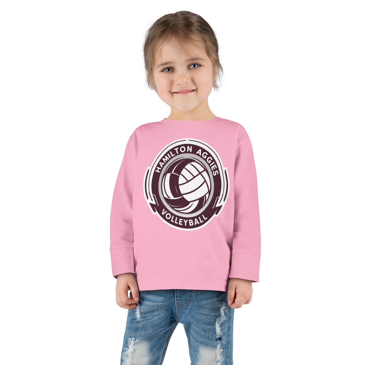 Toddler Long Sleeve Tee \ Hamilton Aggies Volleyball \ HAV1