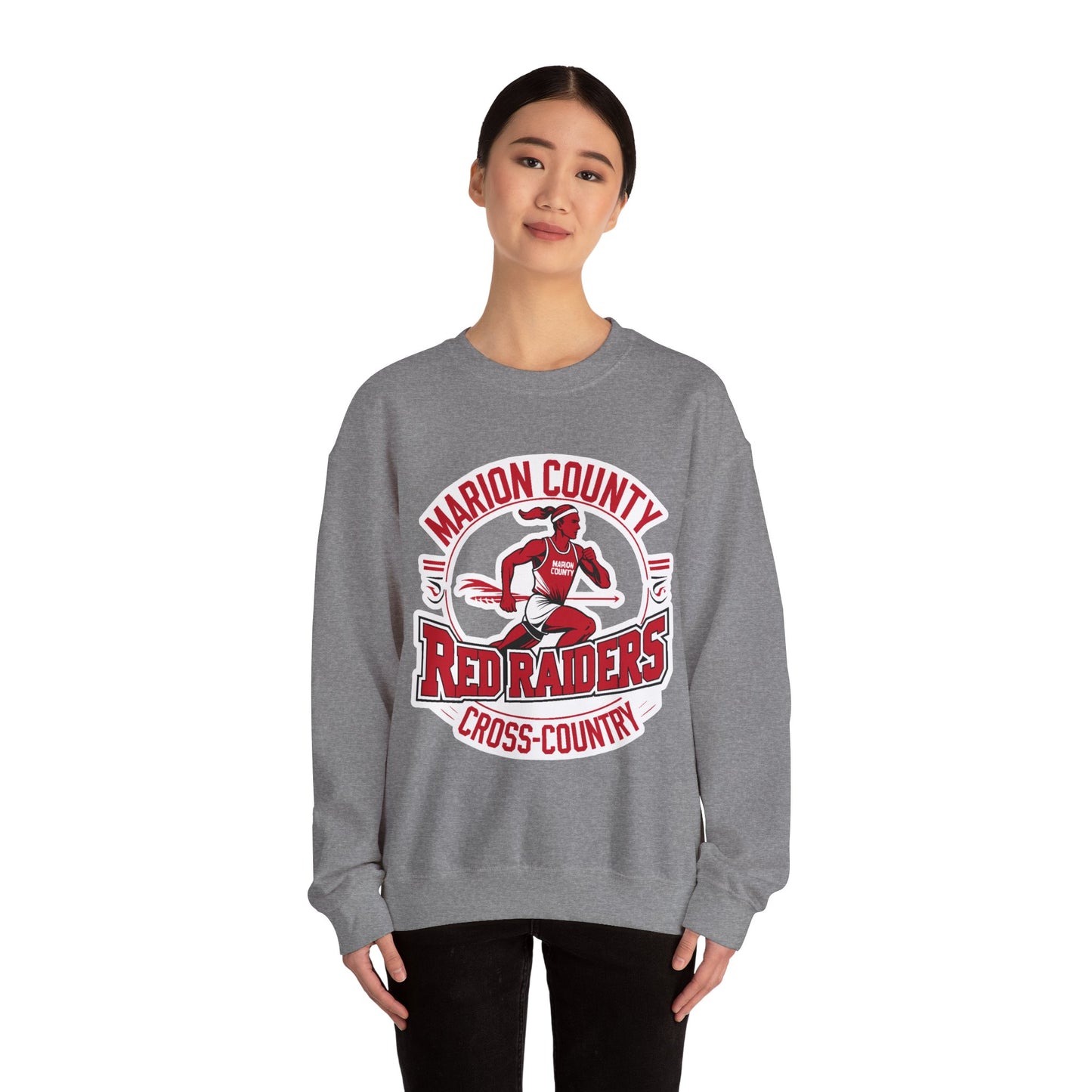 Adult Crewneck Sweatshirt \ Marion County Red Raiders Cross-Country \ MCCC2