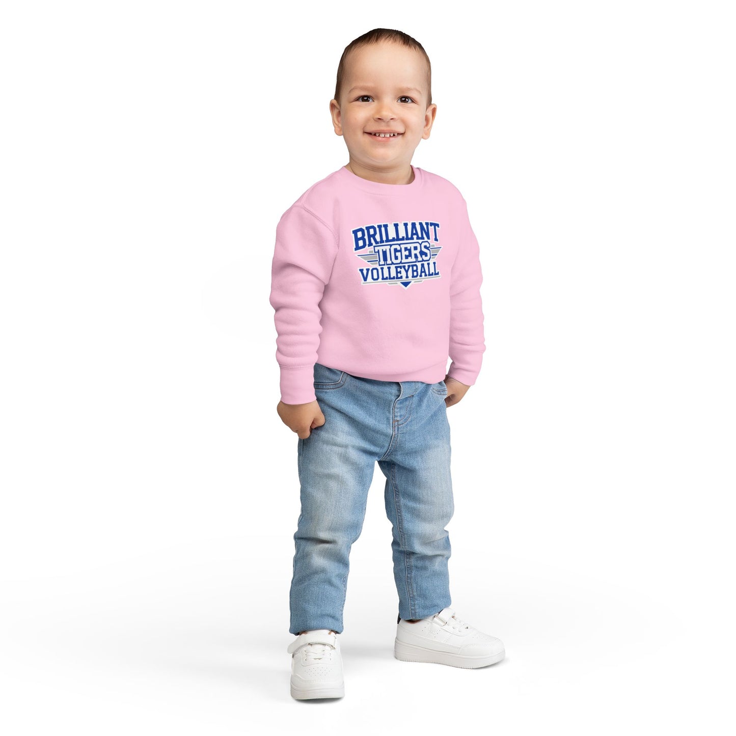 Toddler Crewneck Sweatshirt \ Brilliant Tigers Volleyball \ BTV2