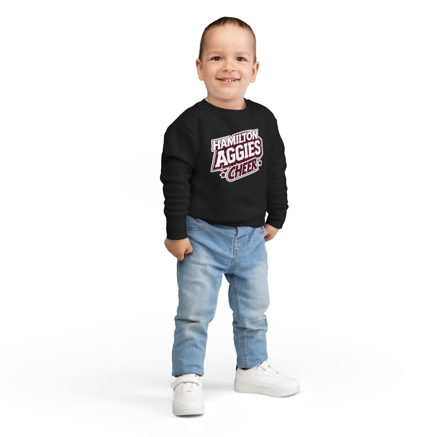 Toddler Crewneck Sweatshirt \ Hamilton Aggies Cheer \ HAC1