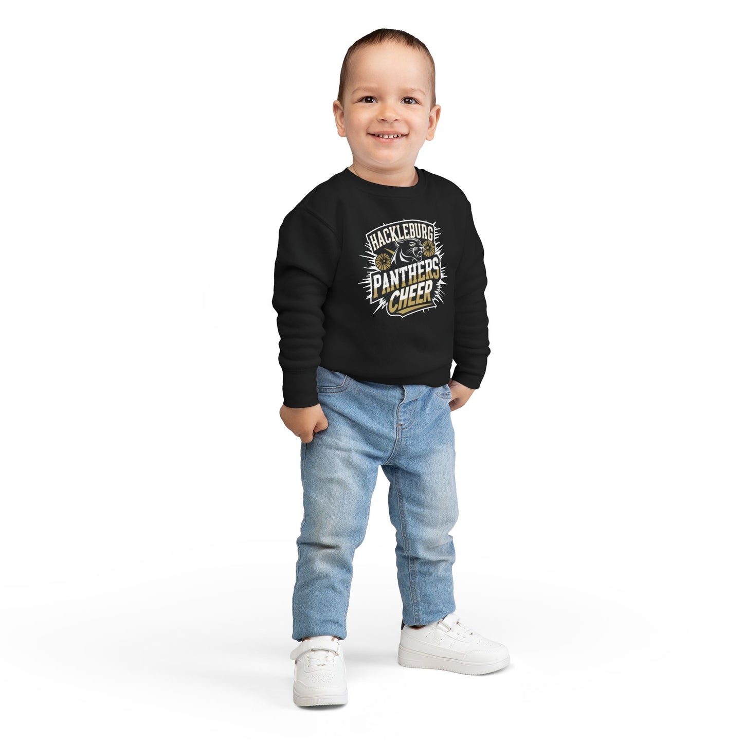 Toddler Crewneck Sweatshirt \ Hackleburg Panthers Cheer \ HPC1