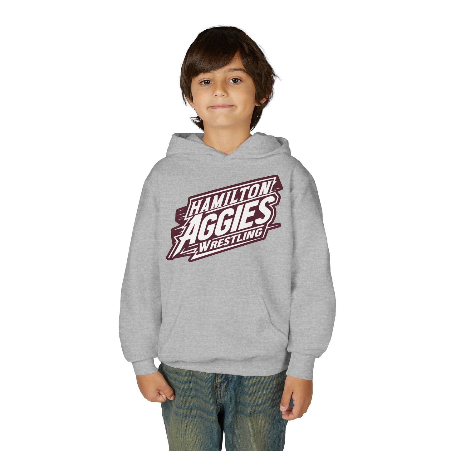 Youth Hoodie Sweatshirt \ Hamilton Aggies Wrestling \ HAW1