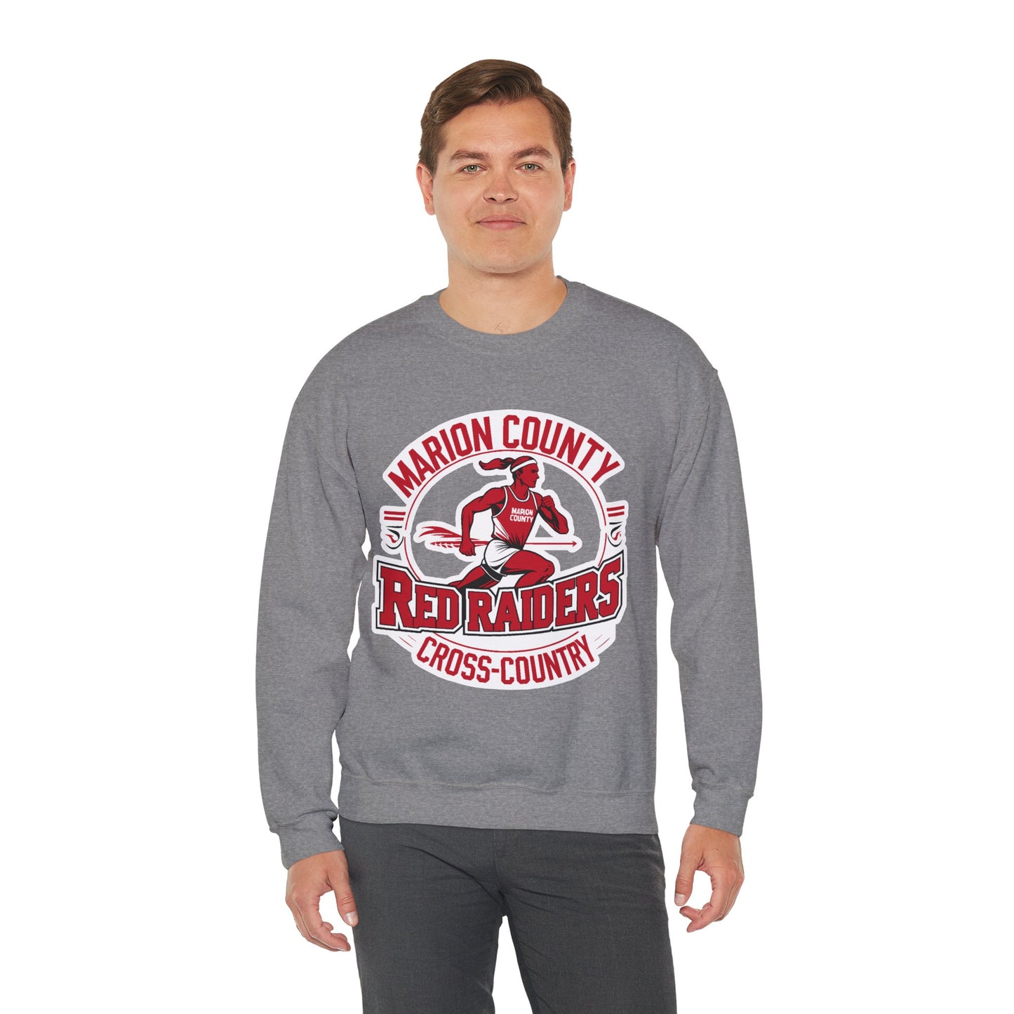 Adult Crewneck Sweatshirt \ Marion County Red Raiders Cross-Country \ MCCC2