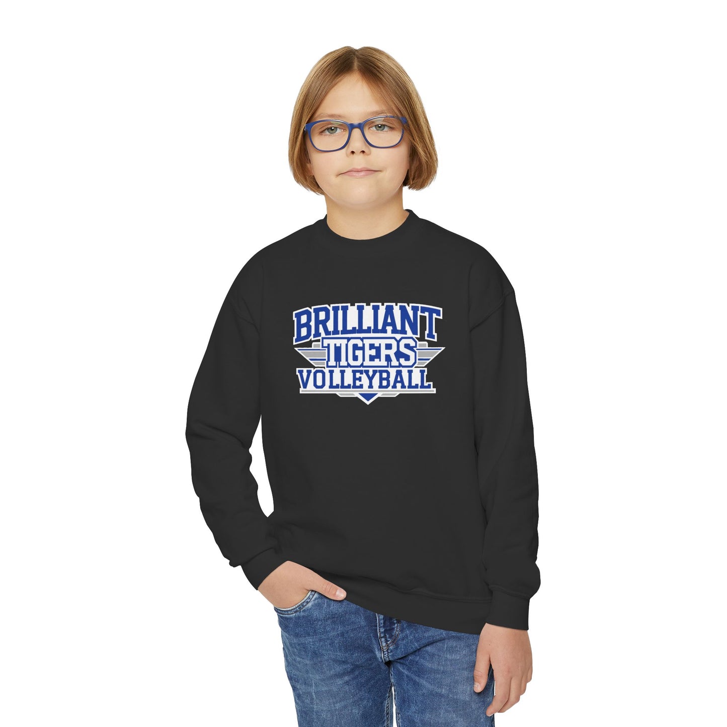 Youth Crewneck Sweatshirt \ Brilliant Tigers Volleyball \ BTV2
