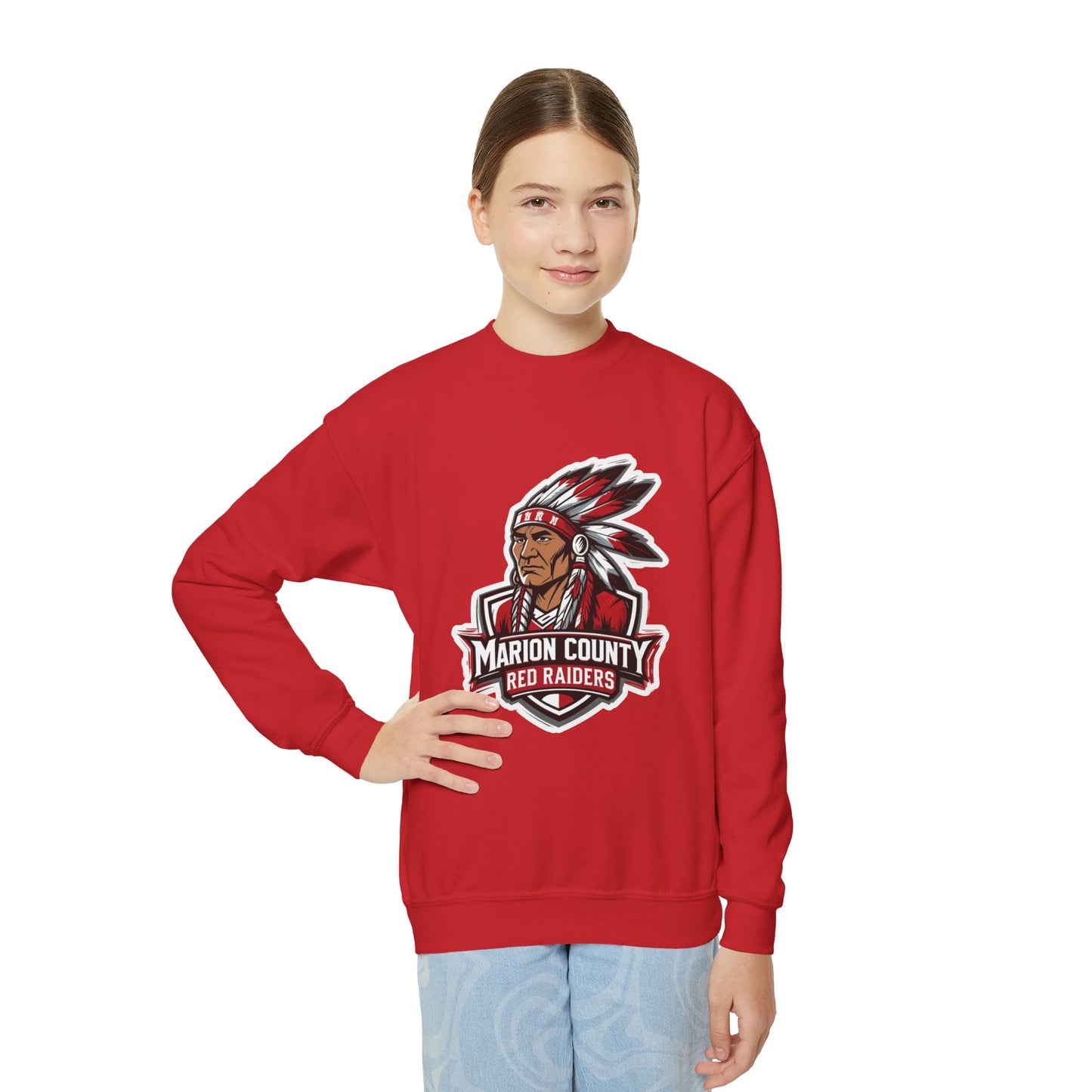 Youth Crewneck Sweatshirt \ Marion County Red Raiders \ MC2