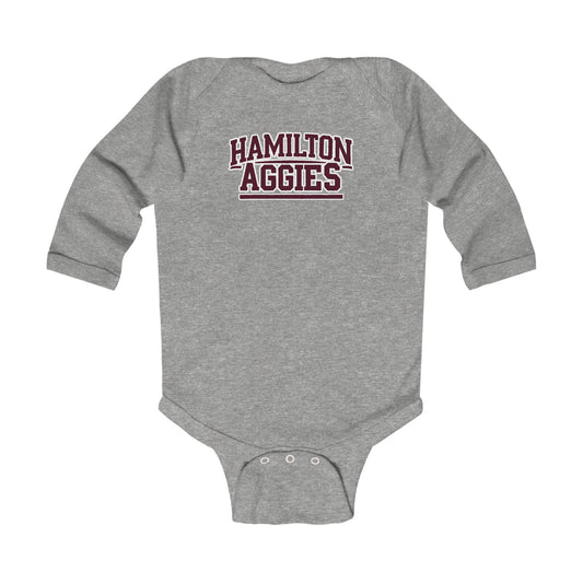 Long Sleeve Baby Bodysuit \ Hamilton Aggies \ HA2