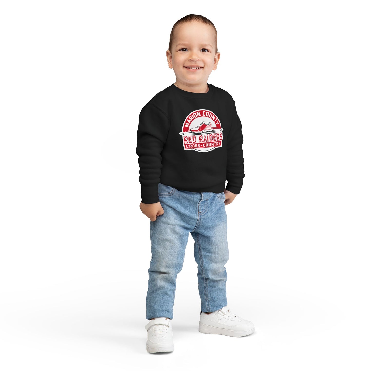 Toddler Crewneck Sweatshirt \ Marion County Red Raiders Cross-Country \ MCCC1