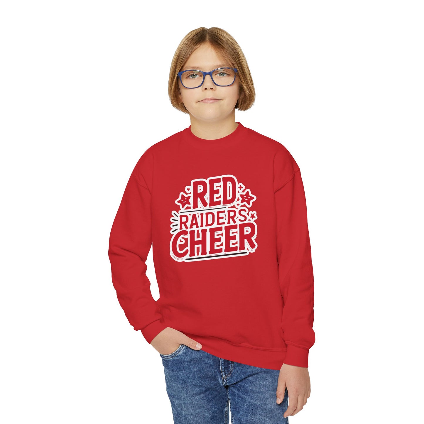 Youth Crewneck Sweatshirt \ Marion County Red Raiders Cheer \ MCC2