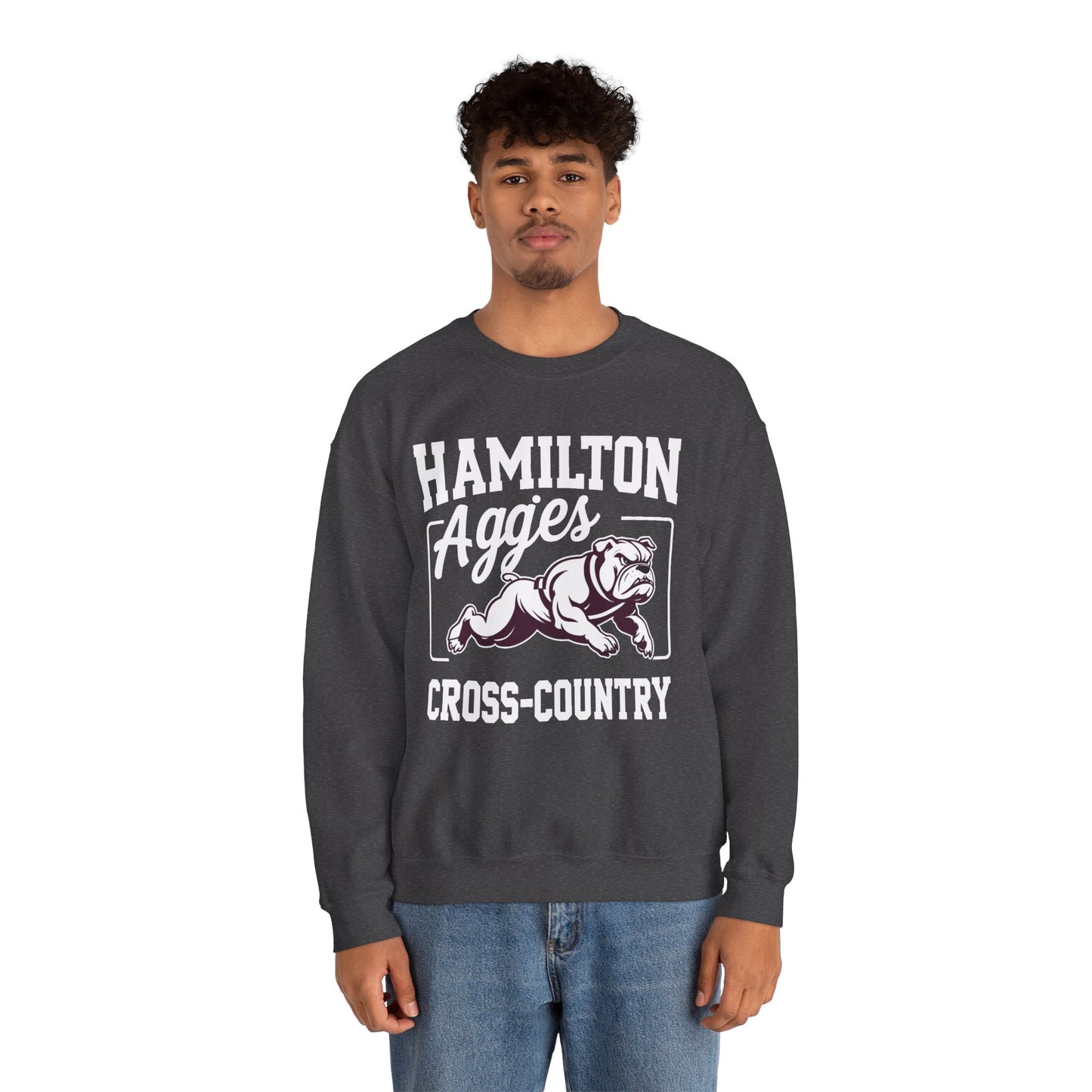 Adult Crewneck Sweatshirt \ Hamilton Aggies Cross-Country \ HCC2