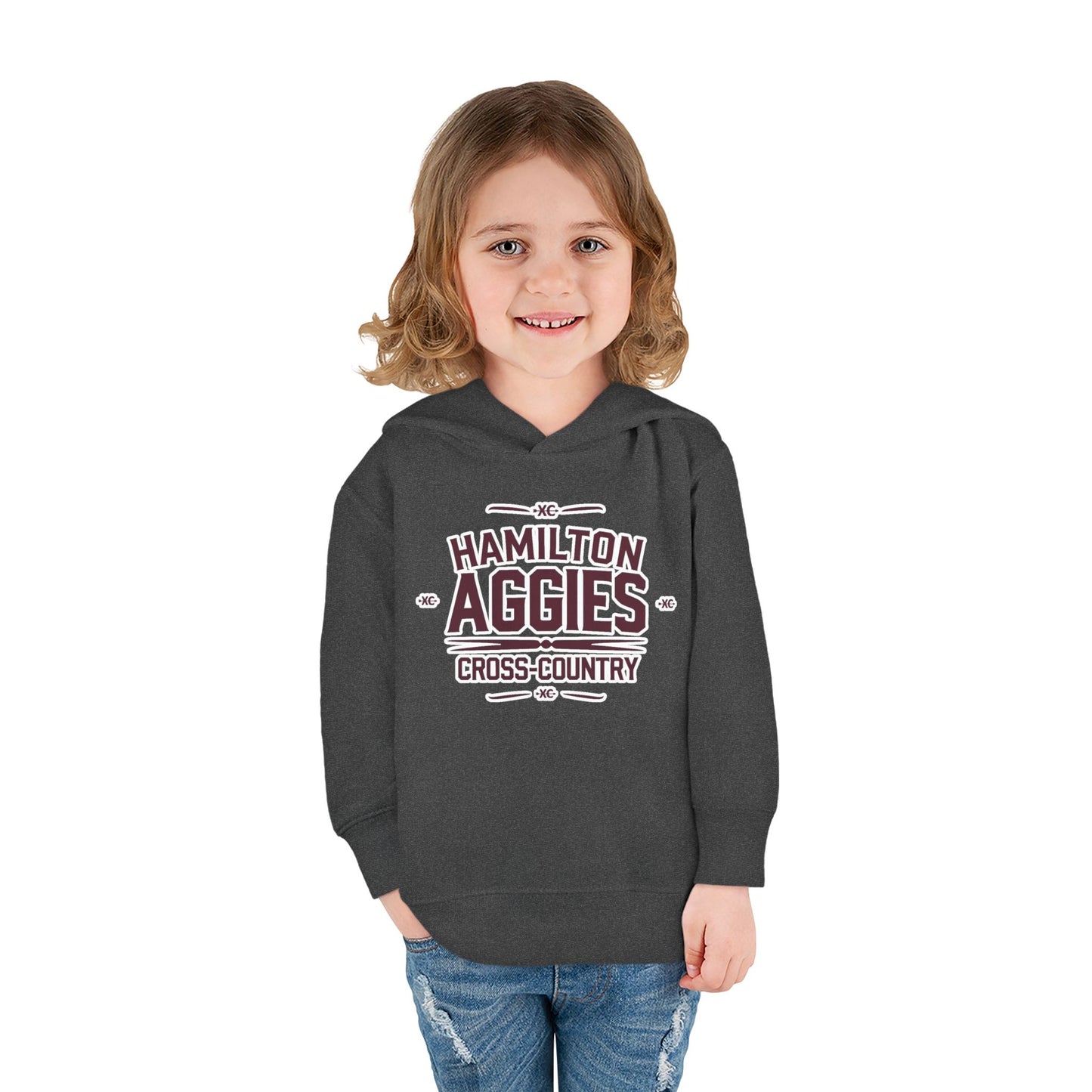 Toddler Hoodie Sweatshirt \ Hamilton Aggies Cross-Country \ HCC1