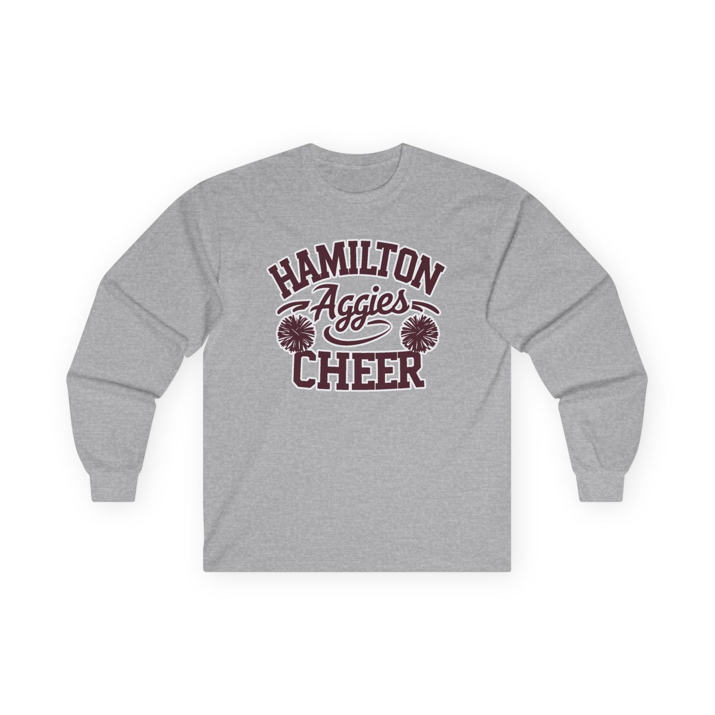 Adult Long Sleeve Tee \ Hamilton Aggies Cheer \ Style HAC2