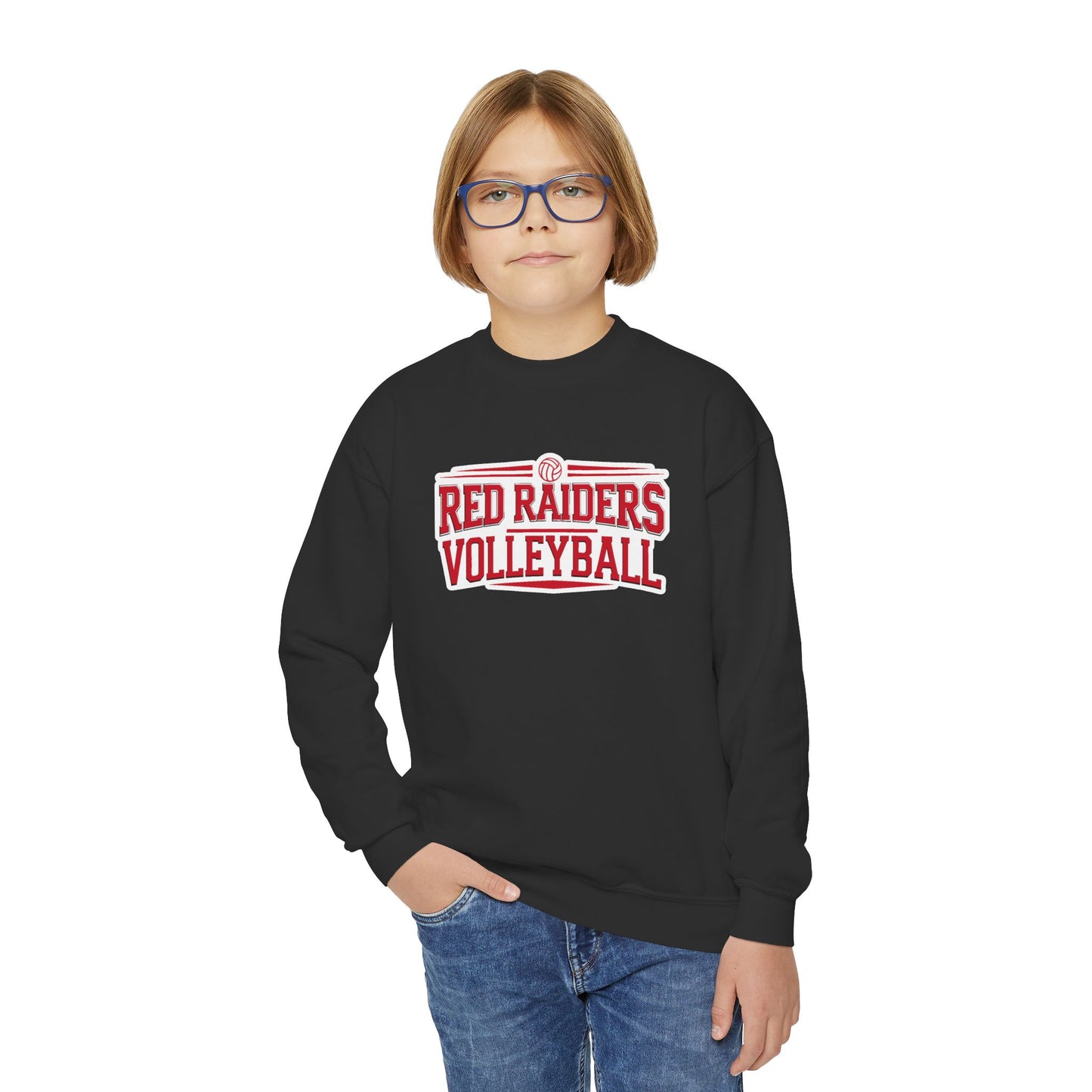 Youth Crewneck Sweatshirt \ Marion County Red Raiders Volleyball \ MCV2
