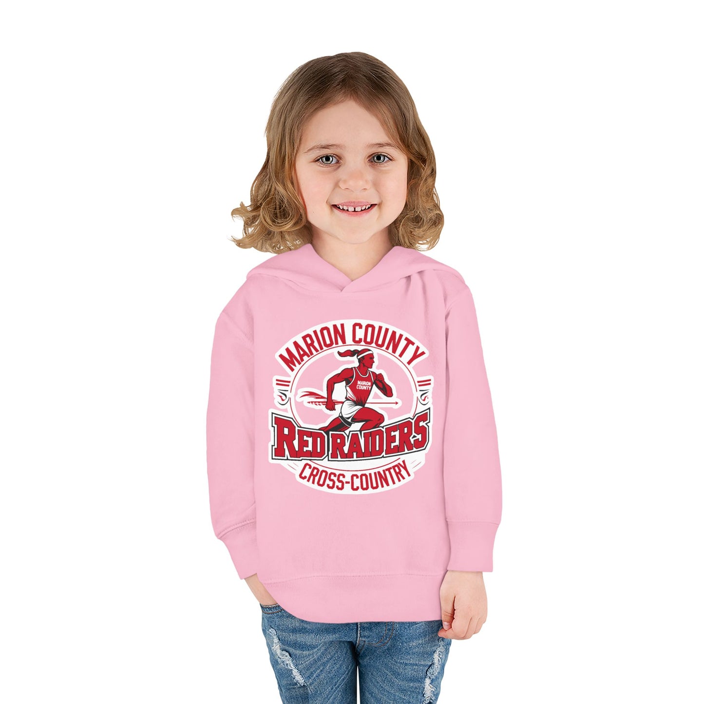 Toddler Hoodie Sweatshirt \ Marion County Red Raiders Cross-Country \ MCCC2
