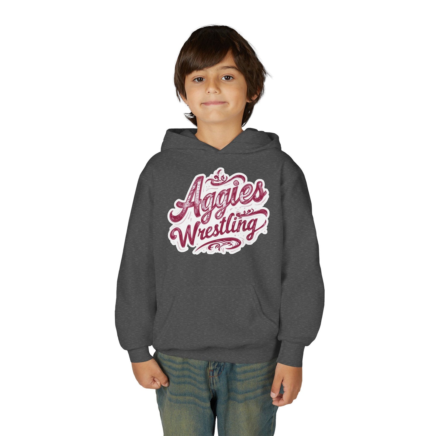 Youth Hoodie Sweatshirt \ Hamilton Aggies Wrestling \ HAWG2