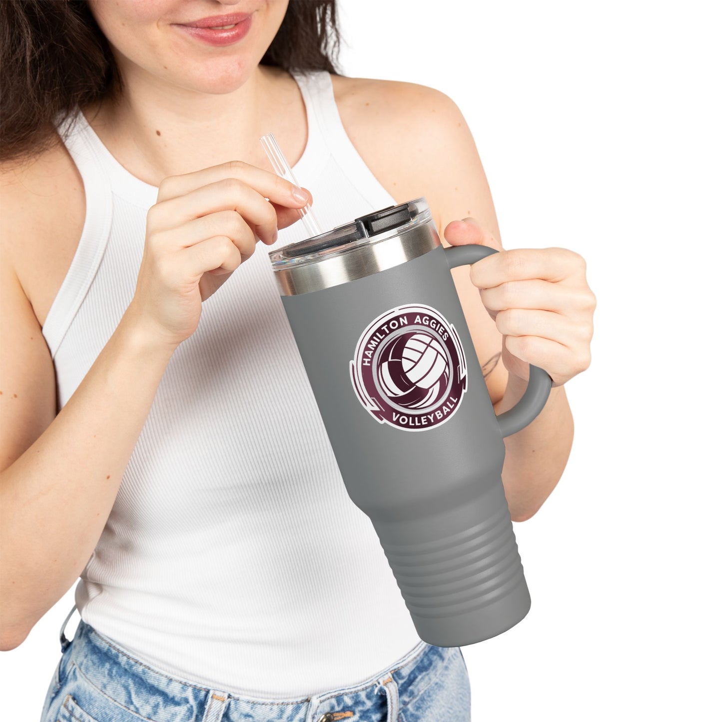 40oz Insulated Tumbler \ Hamilton Aggies Volleyball \ HAV1