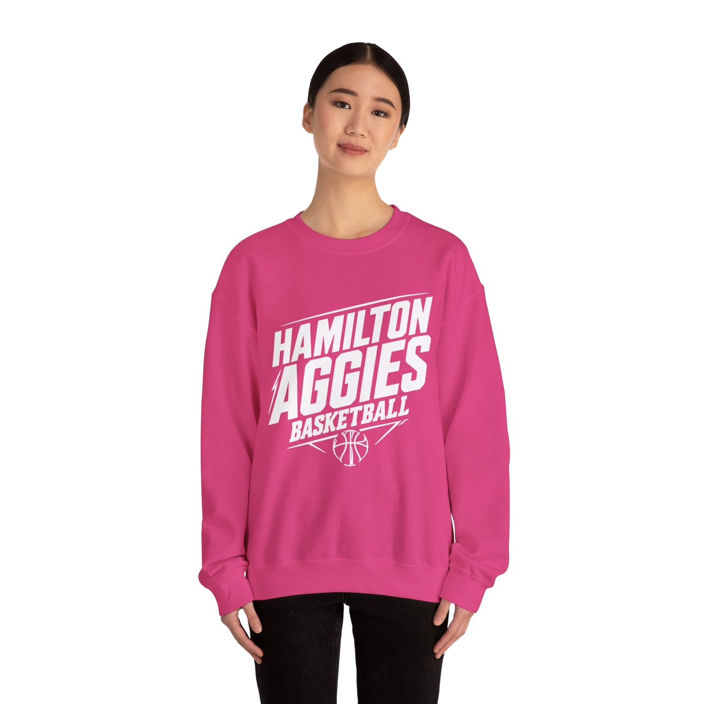 Adult Crewneck Sweatshirt \ Hamilton Aggies Basketball \ HABK2
