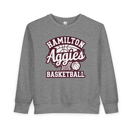 Toddler Crewneck Sweatshirt \ Hamilton Aggies Basketball \ HABBG1