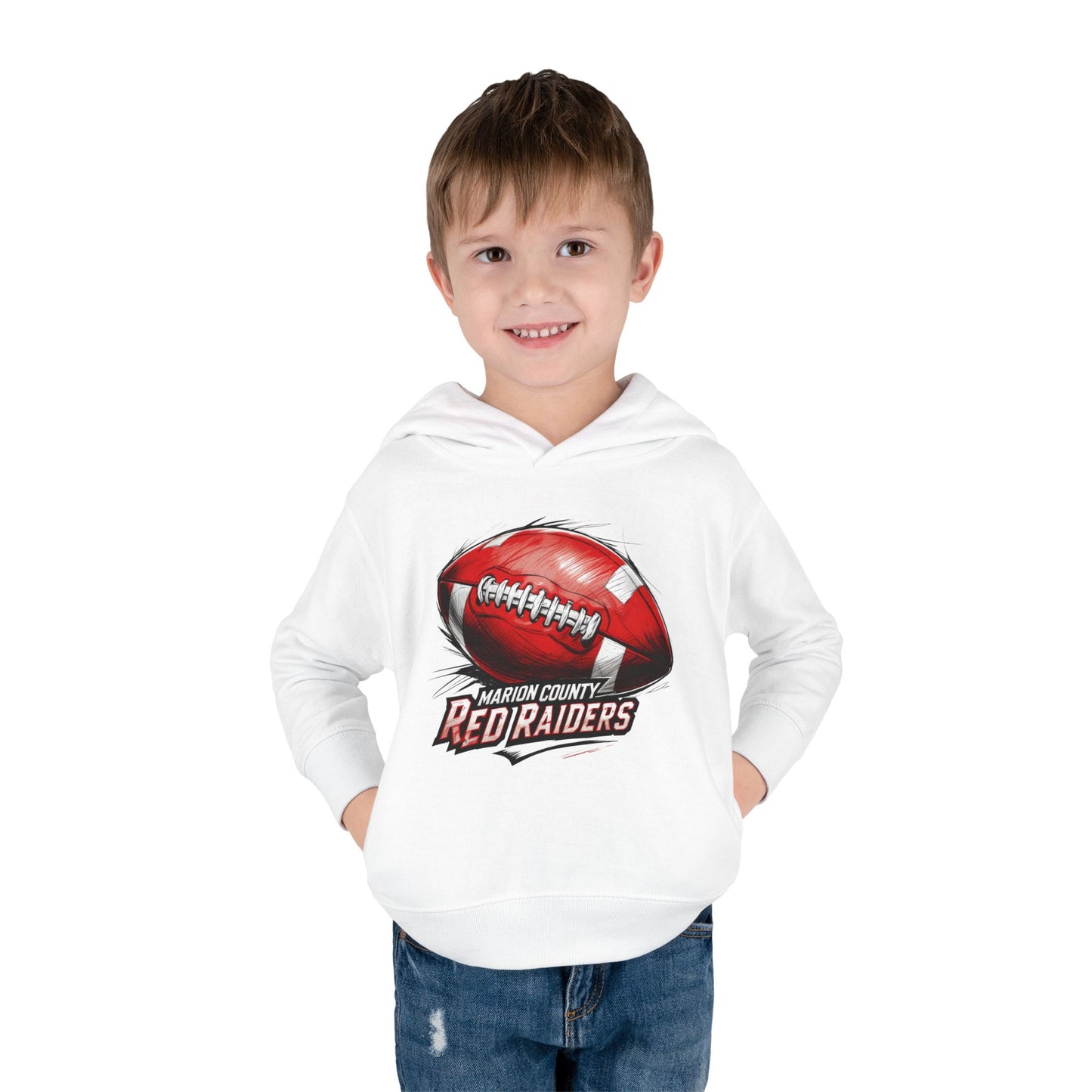 Toddler Hoodie Sweatshirt \ Marion County Red Raiders Football \ MCF1