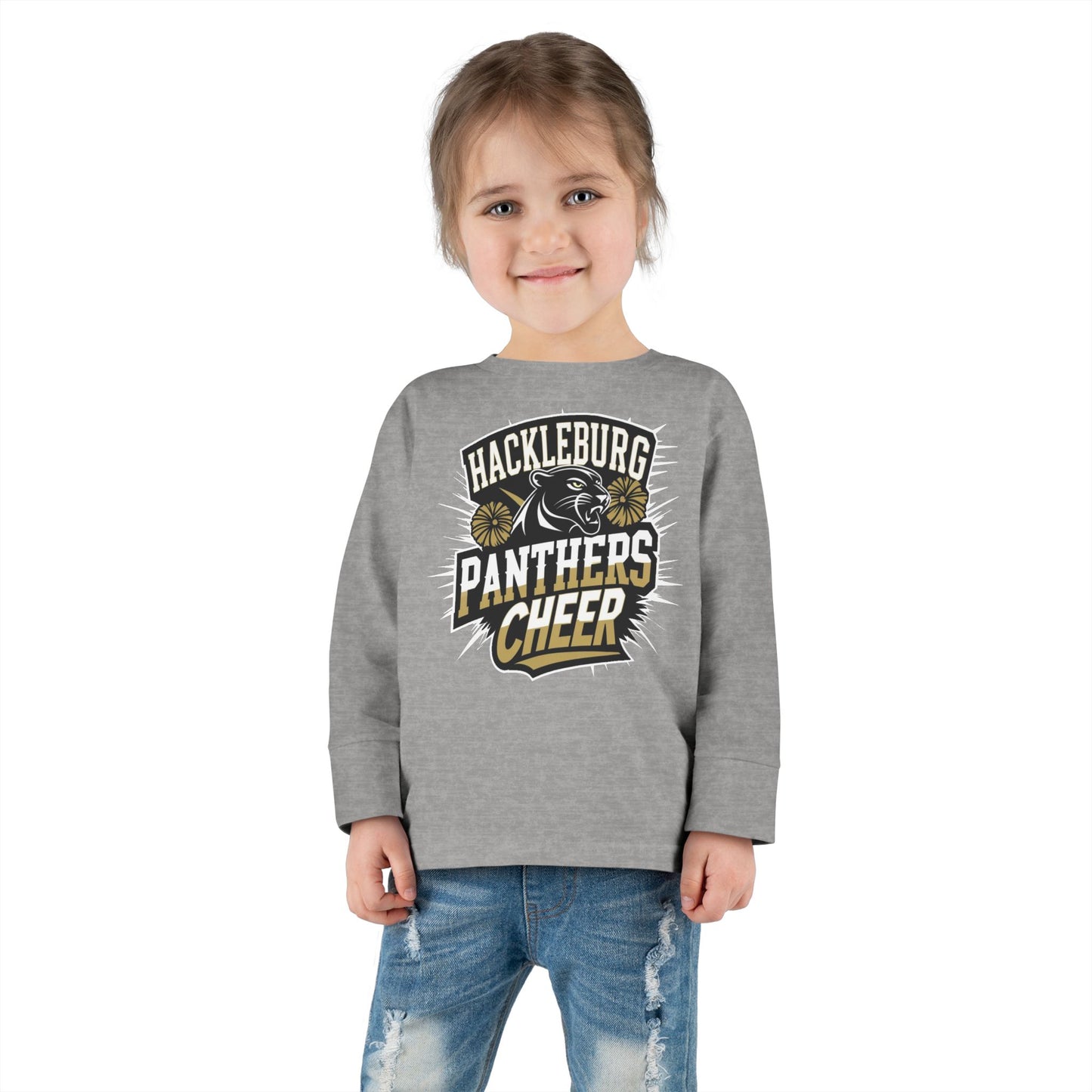 Toddler Long Sleeve Tee \ Hackleburg Panthers Cheer \ HPC1