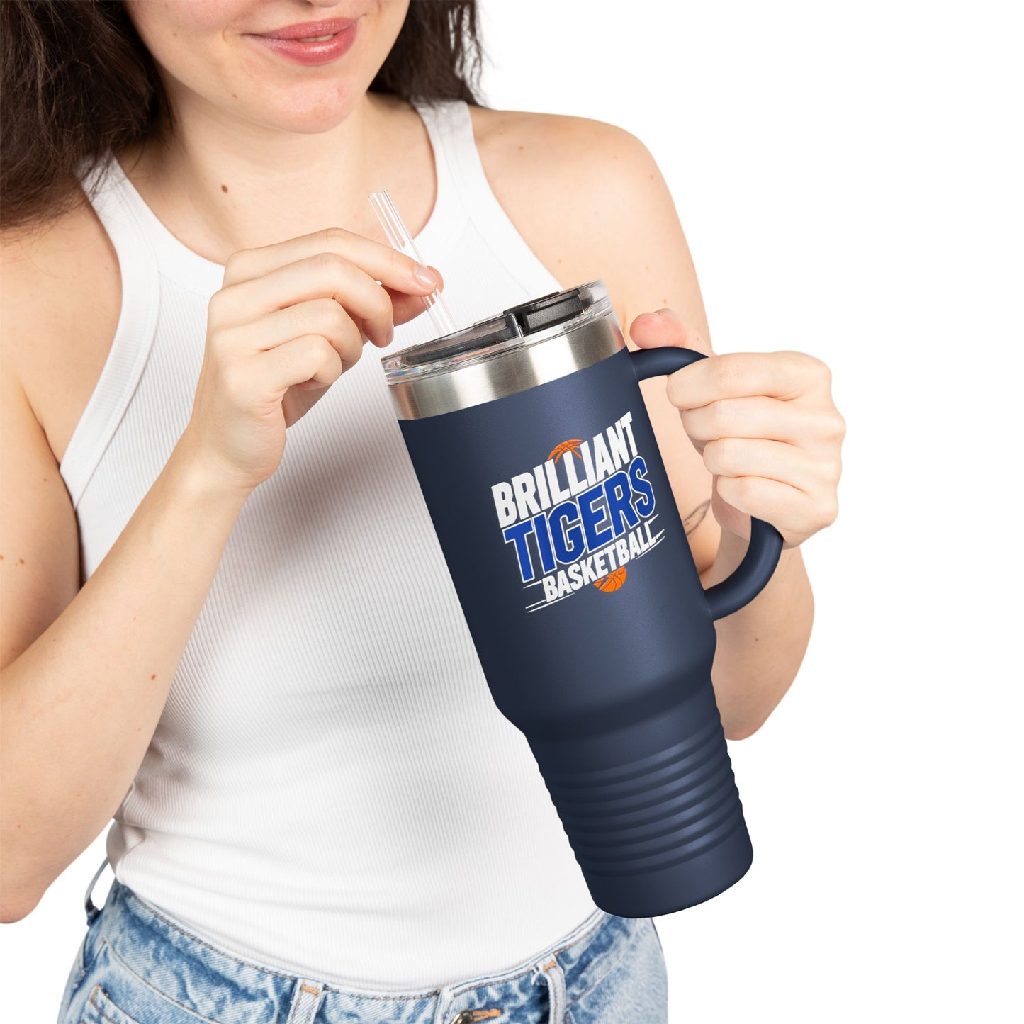 40oz Insulated Tumbler \ Brilliant Tigers Basketball \ BTBK1