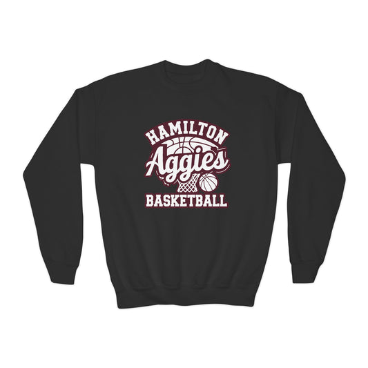 Youth Crewneck Sweatshirt \ Hamilton Aggies Basketball \ HABBG1