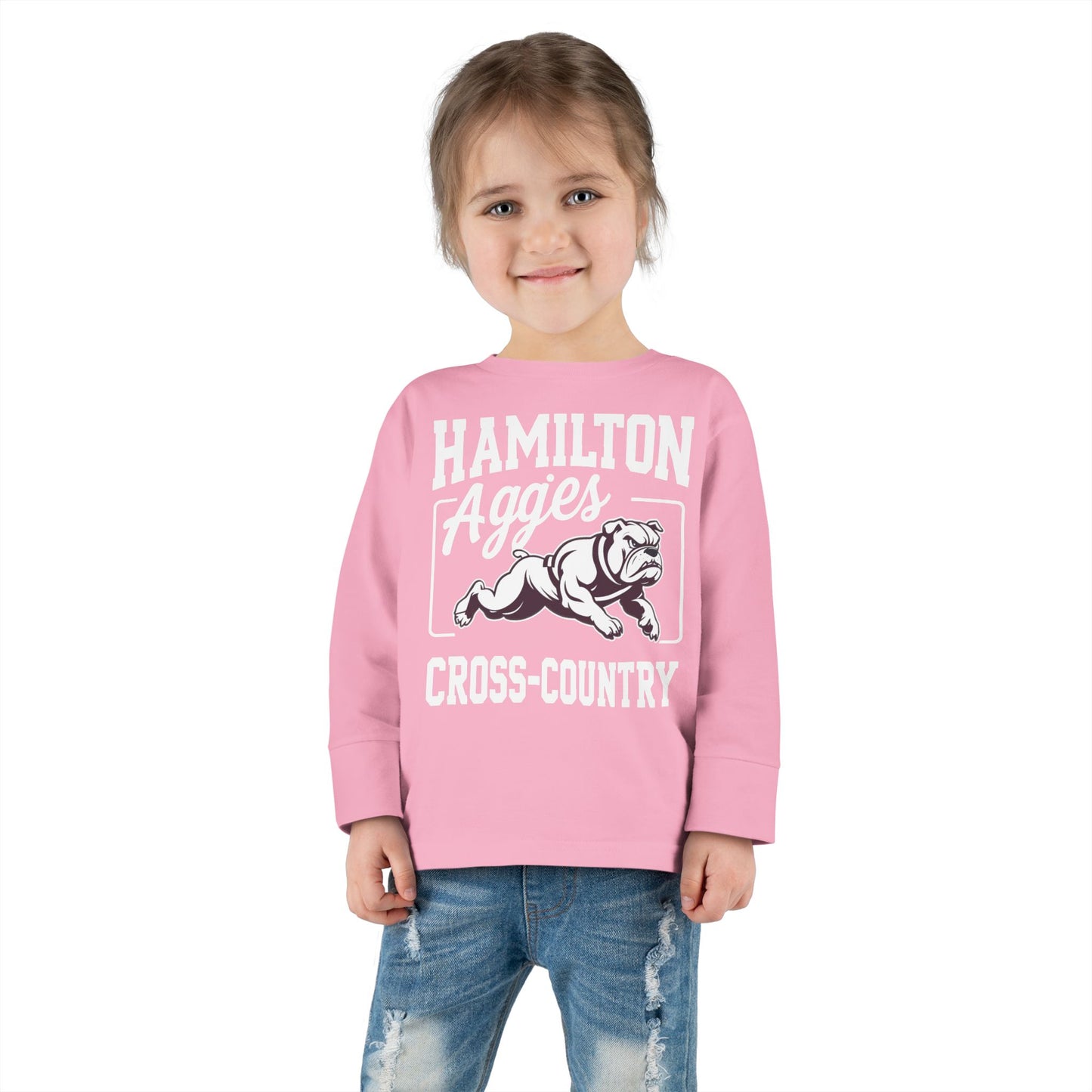 Toddler Long Sleeve Tee \ Hamilton Aggies Cross-Country \ HCC2