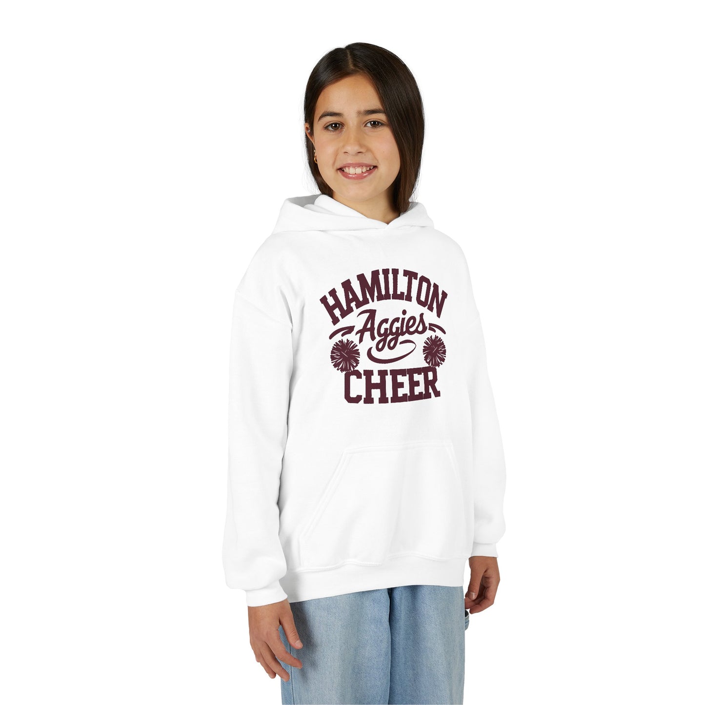 Youth Hoodie Sweatshirt \ Hamilton Aggies Cheer \ Style HAC2