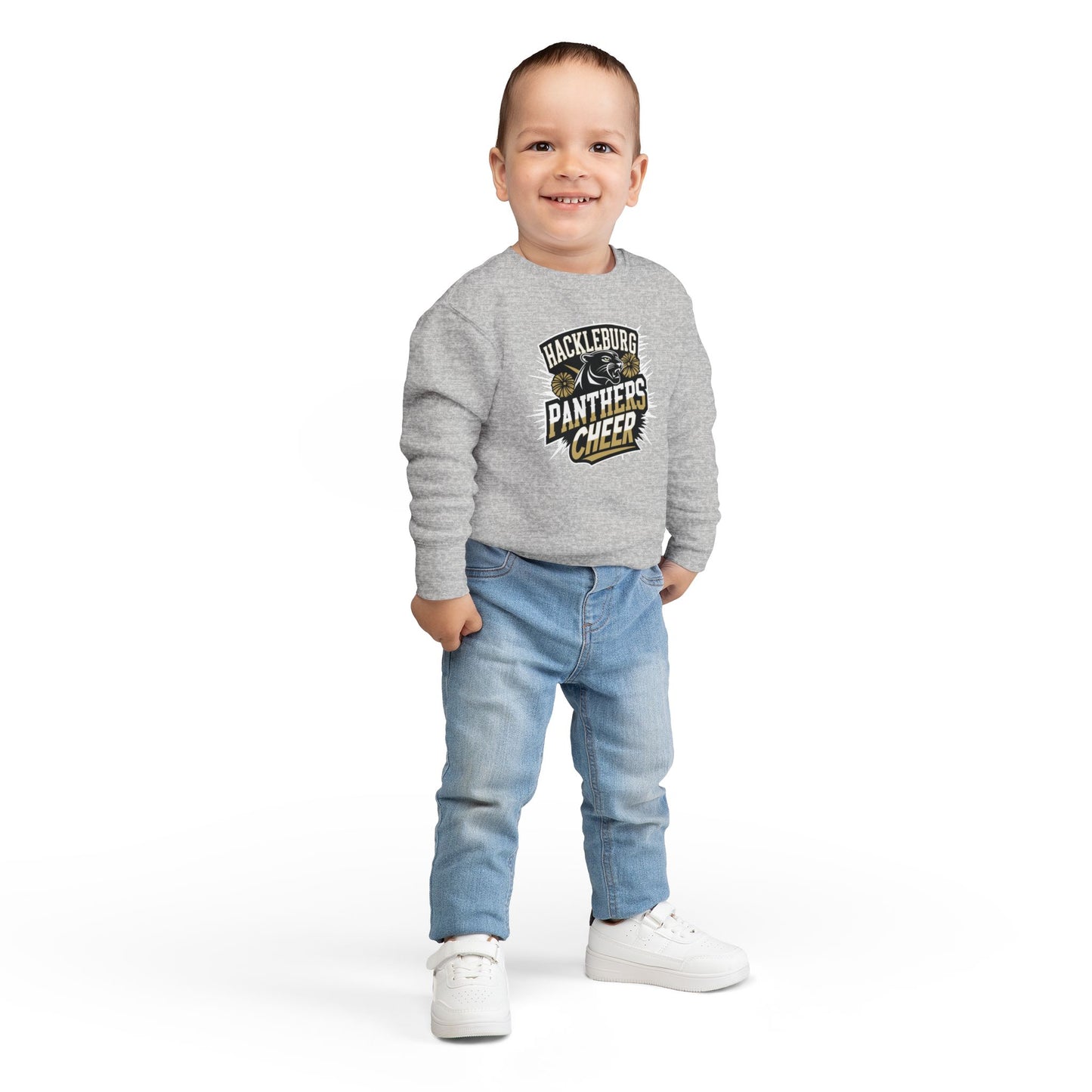 Toddler Crewneck Sweatshirt \ Hackleburg Panthers Cheer \ HPC1