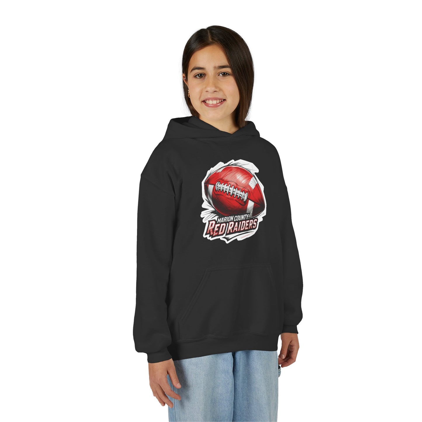 Youth Hoodie Sweatshirt \ Marion County Red Raiders Football \ MCF1