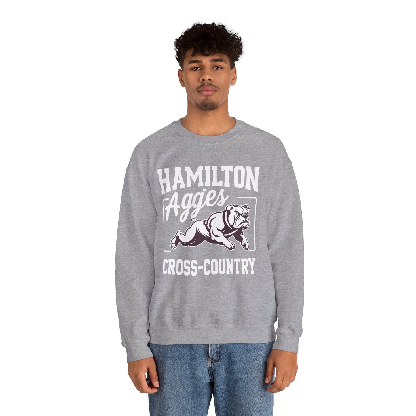 Adult Crewneck Sweatshirt \ Hamilton Aggies Cross-Country \ HCC2