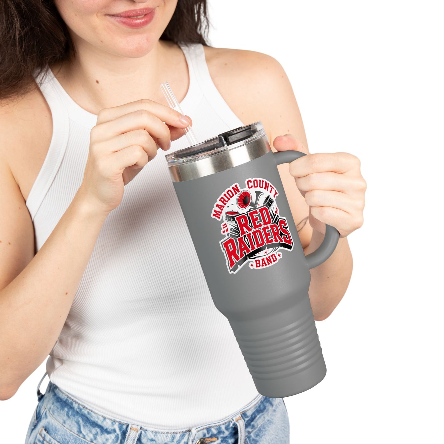 40oz Insulated Tumbler \ Marion County Red Raiders Band \ MCB2
