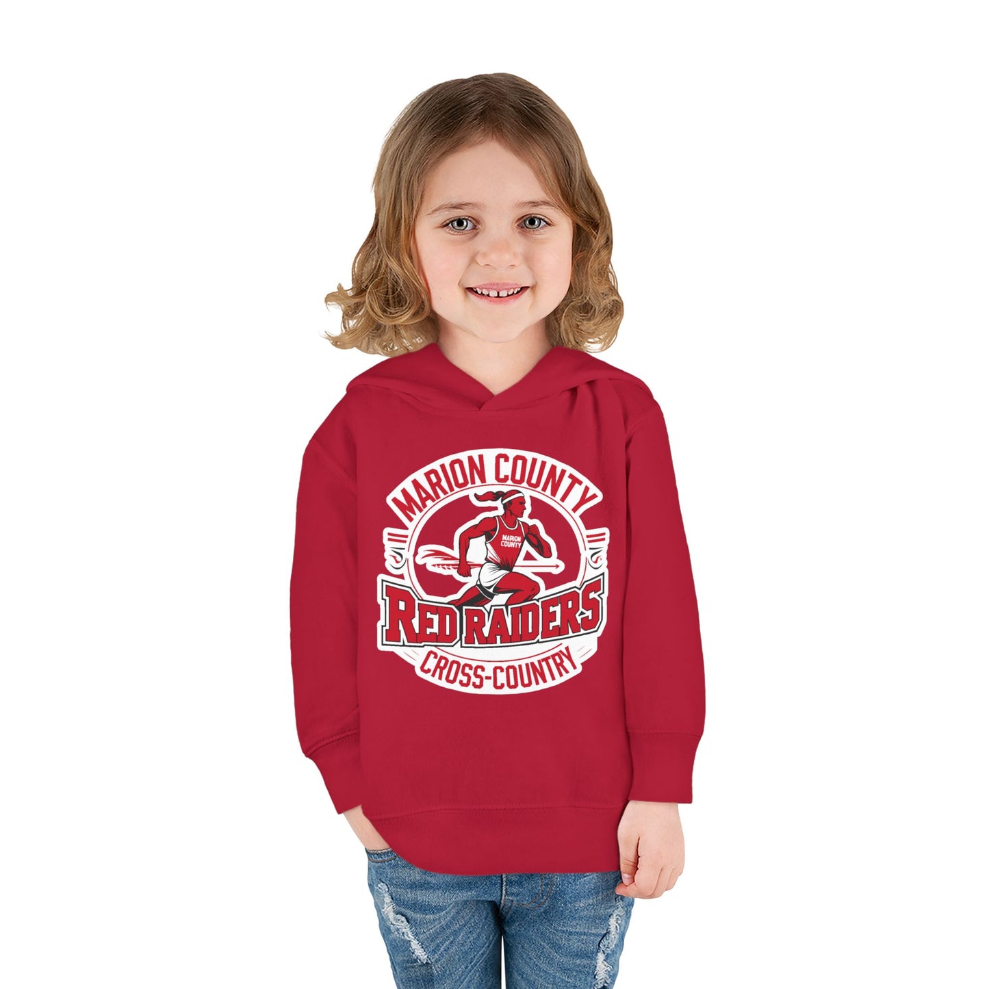 Toddler Hoodie Sweatshirt \ Marion County Red Raiders Cross-Country \ MCCC2