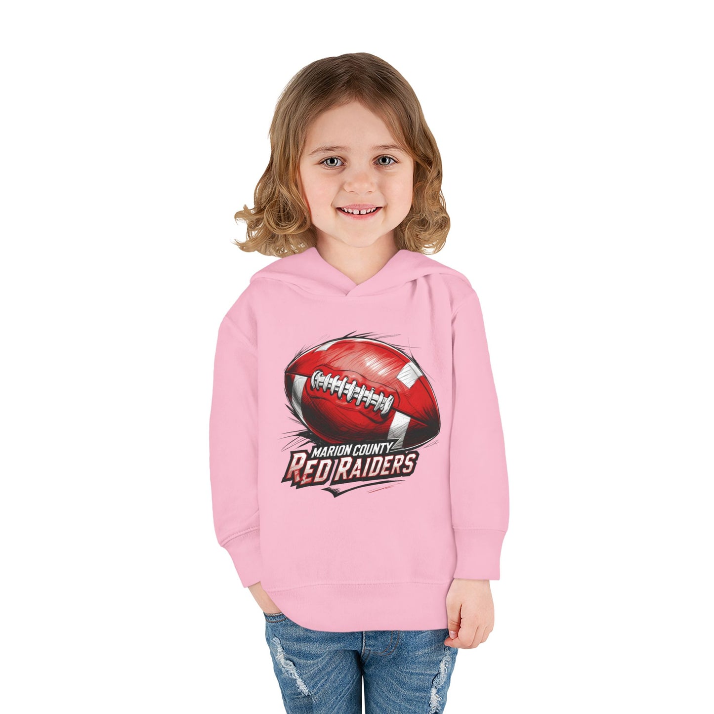 Toddler Hoodie Sweatshirt \ Marion County Red Raiders Football \ MCF1