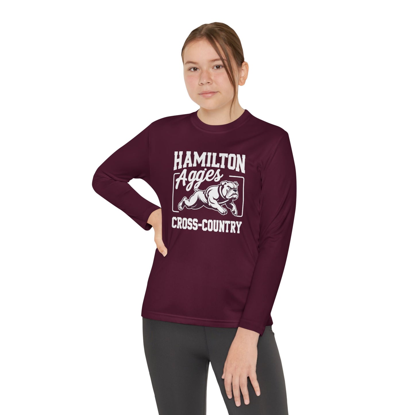 Youth Long Sleeve Tee \ Hamilton Aggies Cross-Country \ HCC2