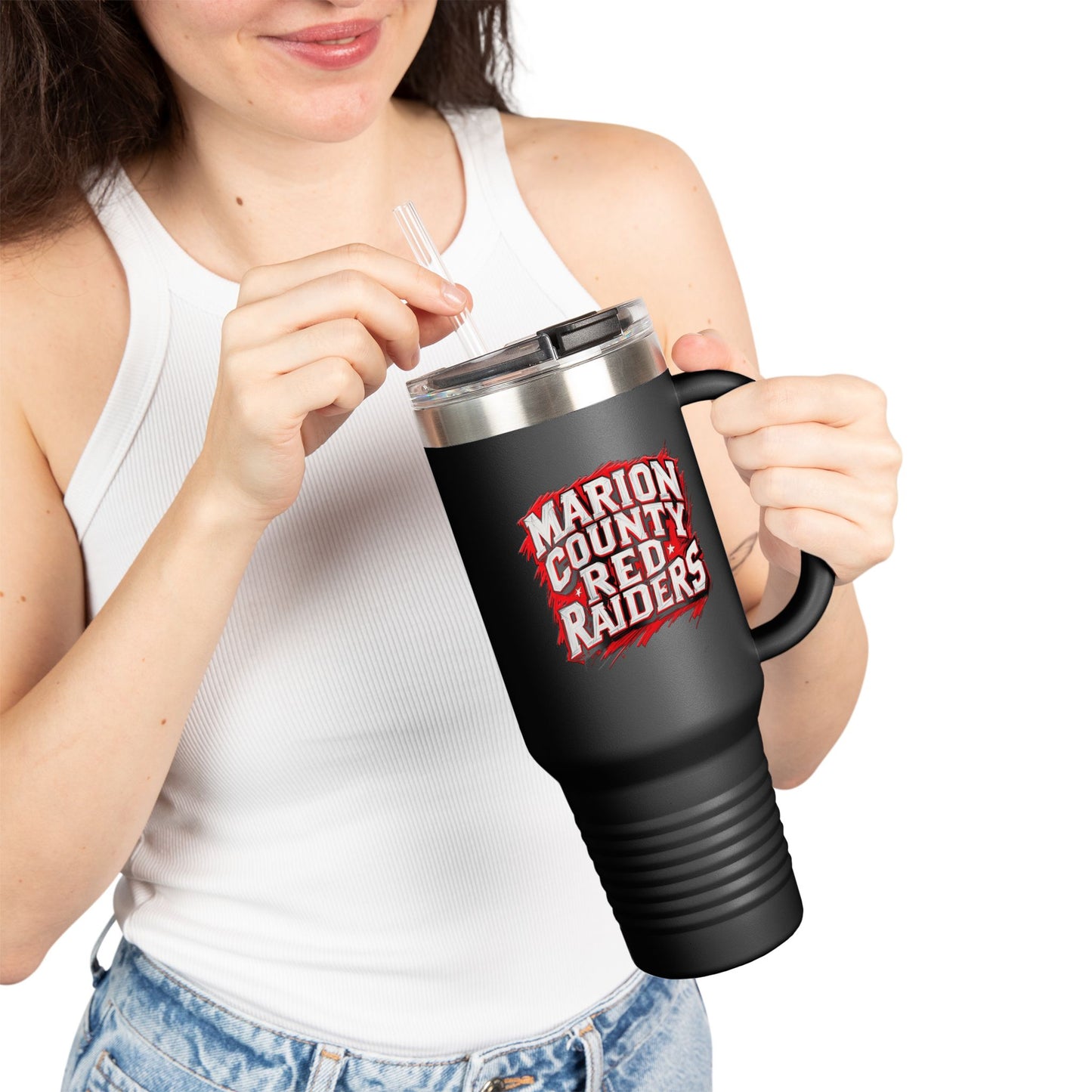 40oz Insulated Tumbler \ Marion County Red Raiders \ MC1