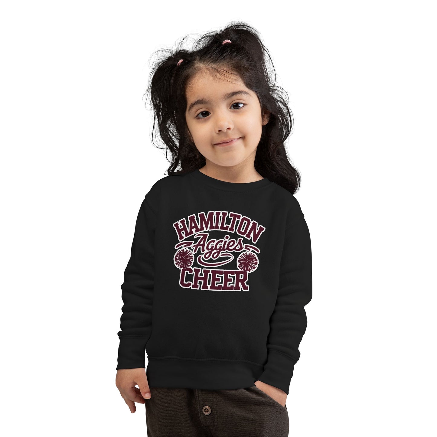 Toddler Crewneck Sweatshirt \ Hamilton Aggies Cheer \ Style HAC2