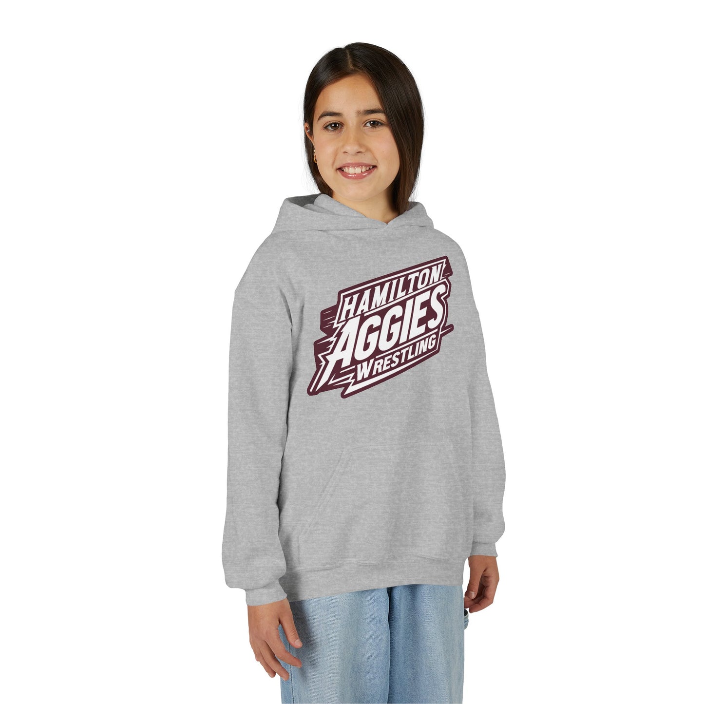 Youth Hoodie Sweatshirt \ Hamilton Aggies Wrestling \ HAW1