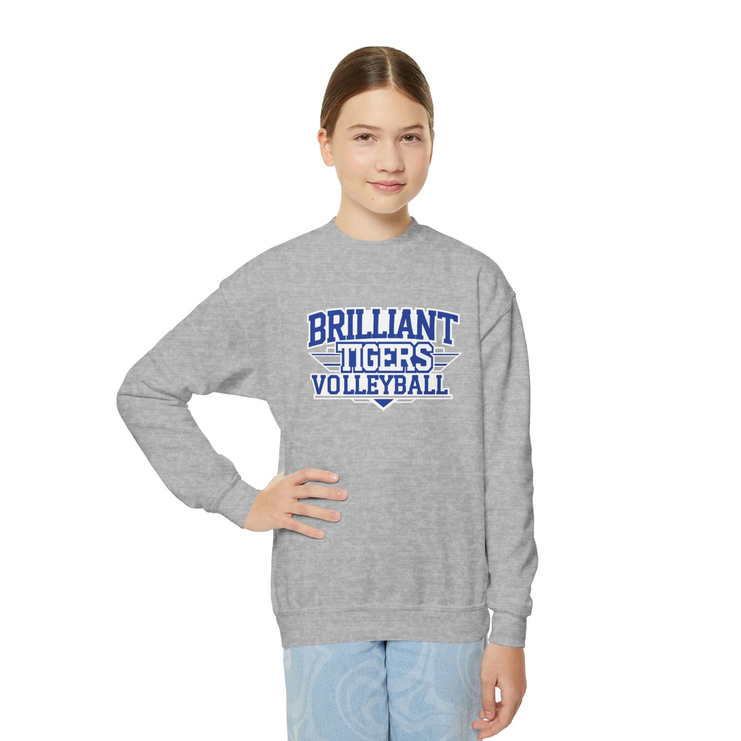 Youth Crewneck Sweatshirt \ Brilliant Tigers Volleyball \ BTV2