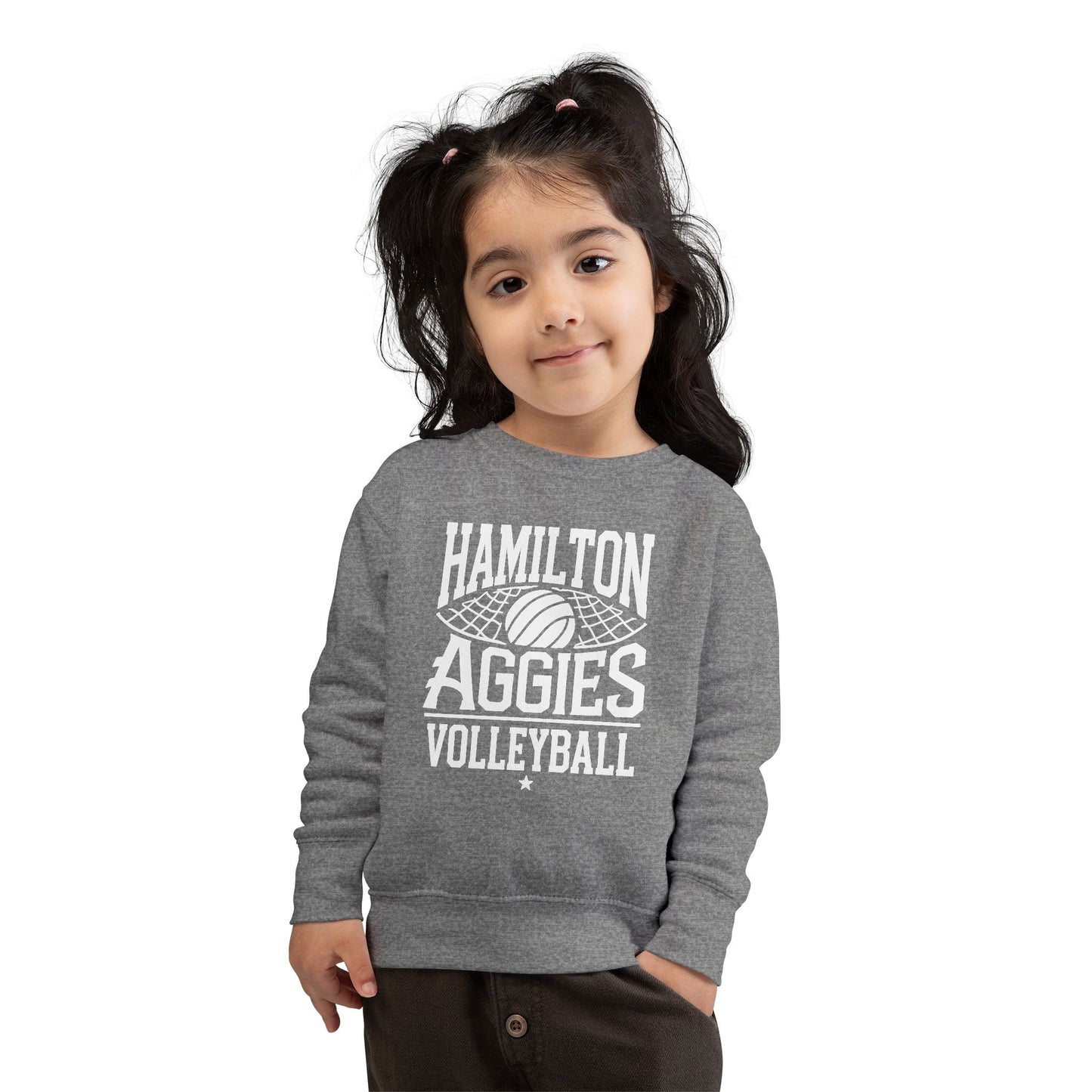 Toddler Crewneck Sweatshirt \ Hamilton Aggies Volleyball \ HAV2