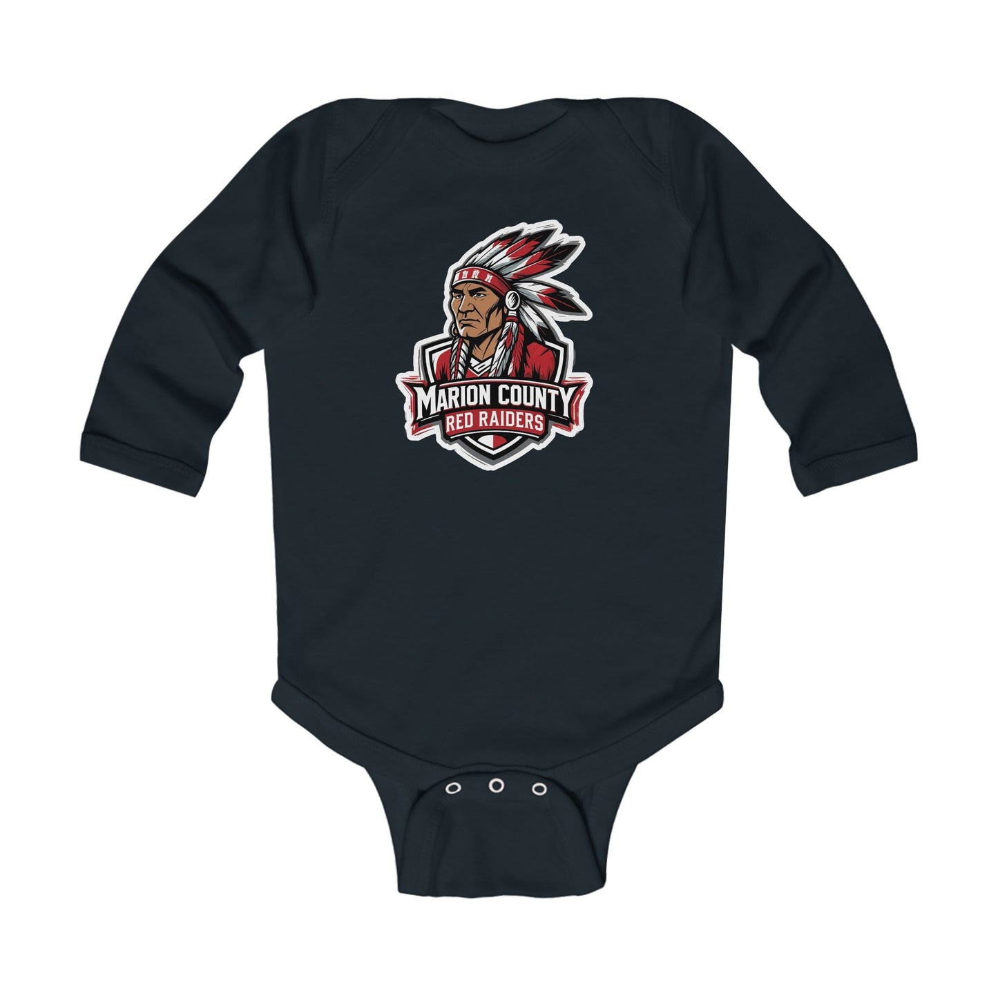 Long Sleeve Baby Bodysuit \ Marion County Red Raiders \ MC2