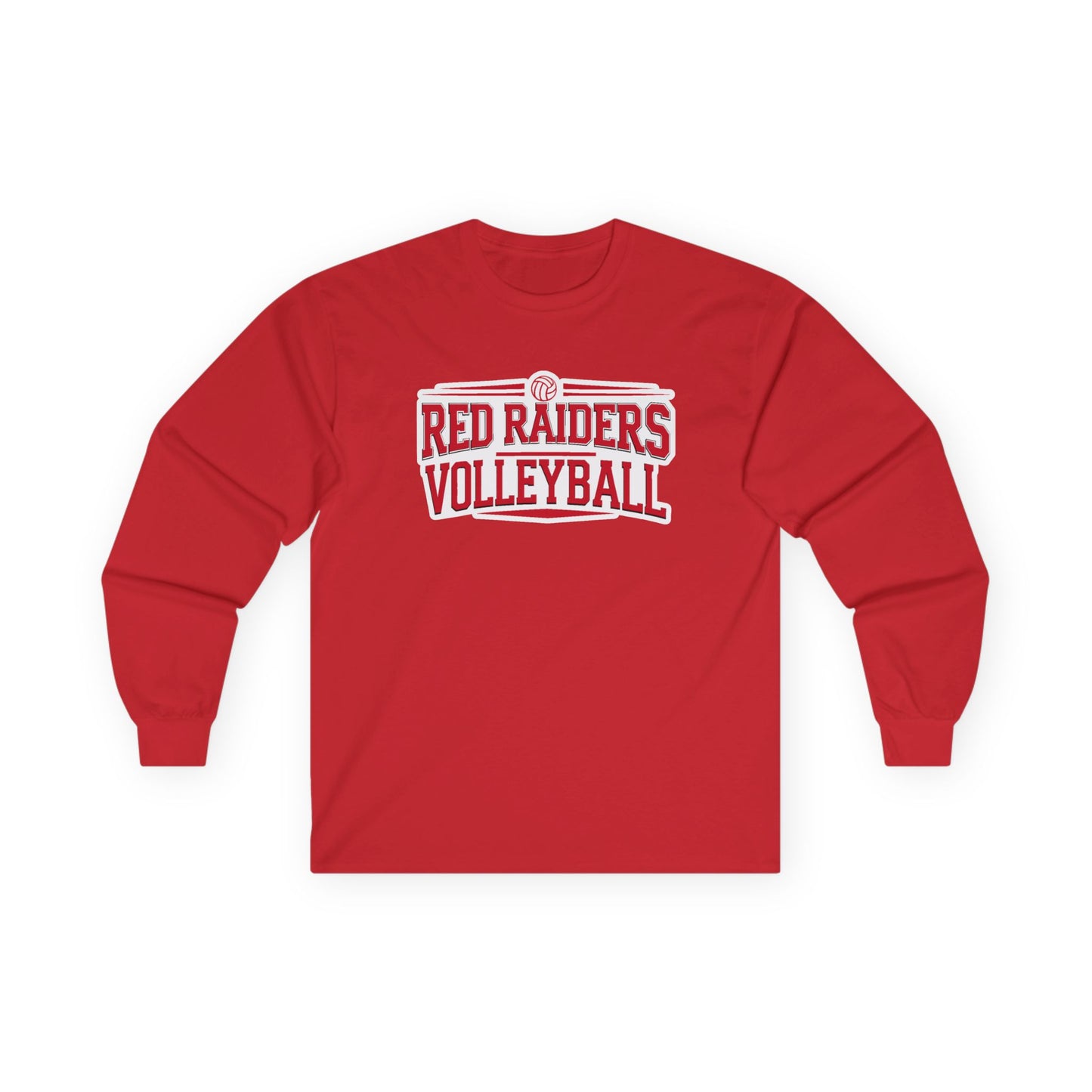 Adult Long Sleeve Tee \ Marion County Red Raiders Volleyball \ MCV2