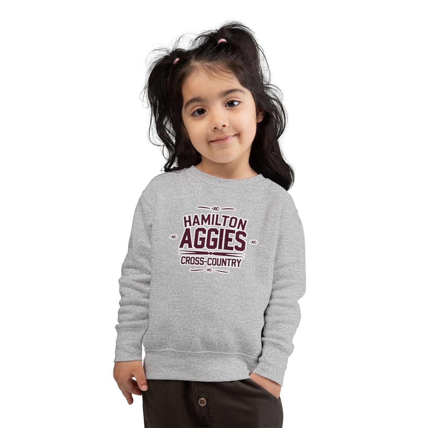 Toddler Crewneck Sweatshirt \ Hamilton Aggies Cross-Country \ HCC1
