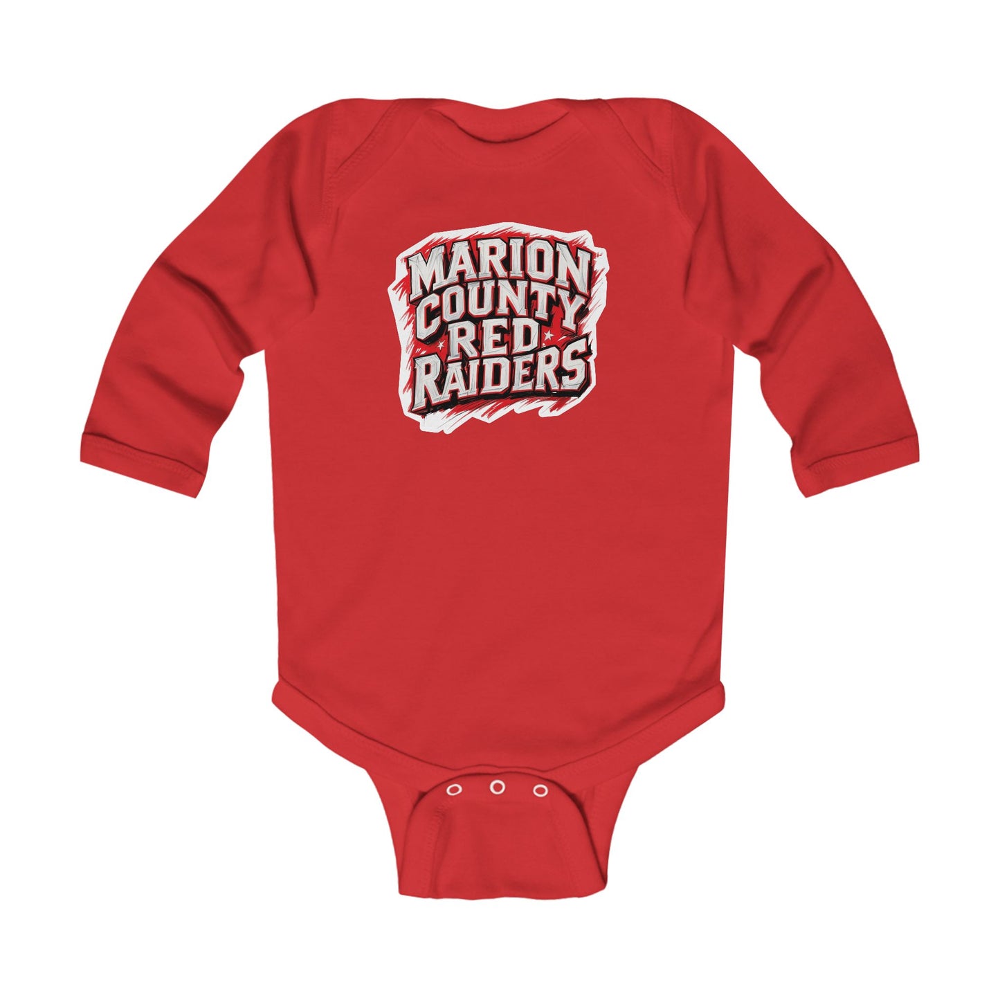 Long Sleeve Baby Bodysuit \ Marion County Red Raiders \ MC1