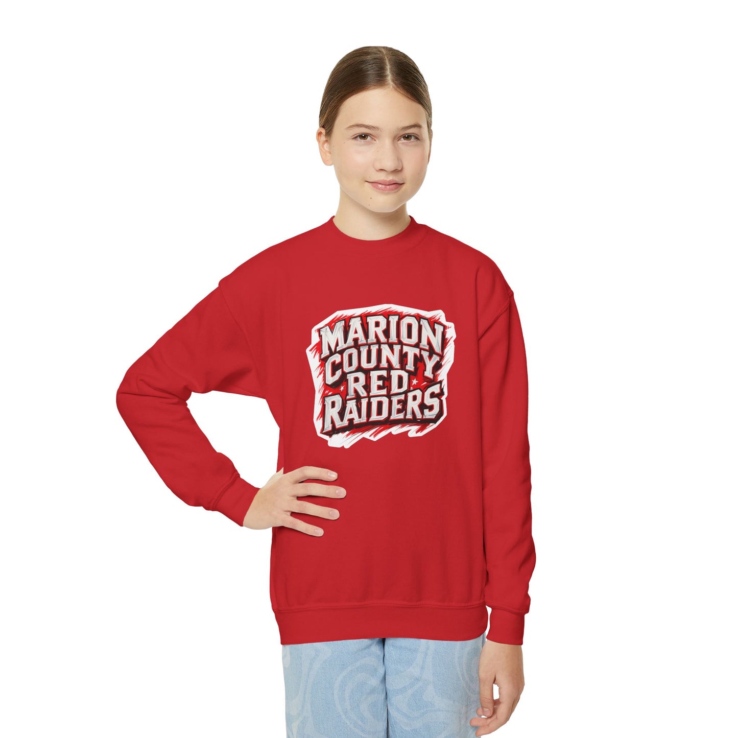 Youth Crewneck Sweatshirt \ Marion County Red Raiders \ MC1