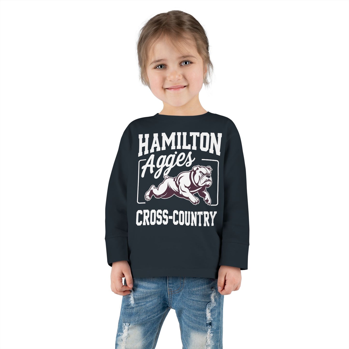 Toddler Long Sleeve Tee \ Hamilton Aggies Cross-Country \ HCC2