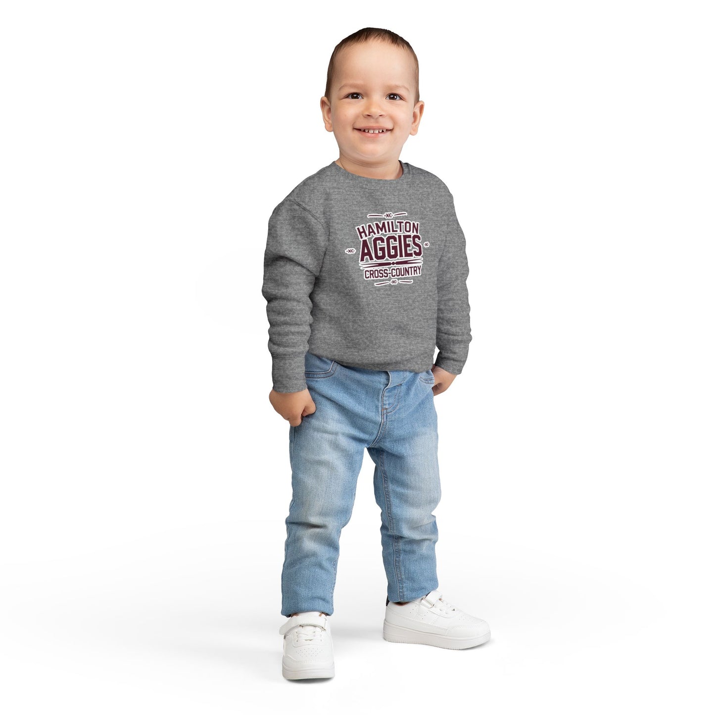 Toddler Crewneck Sweatshirt \ Hamilton Aggies Cross-Country \ HCC1