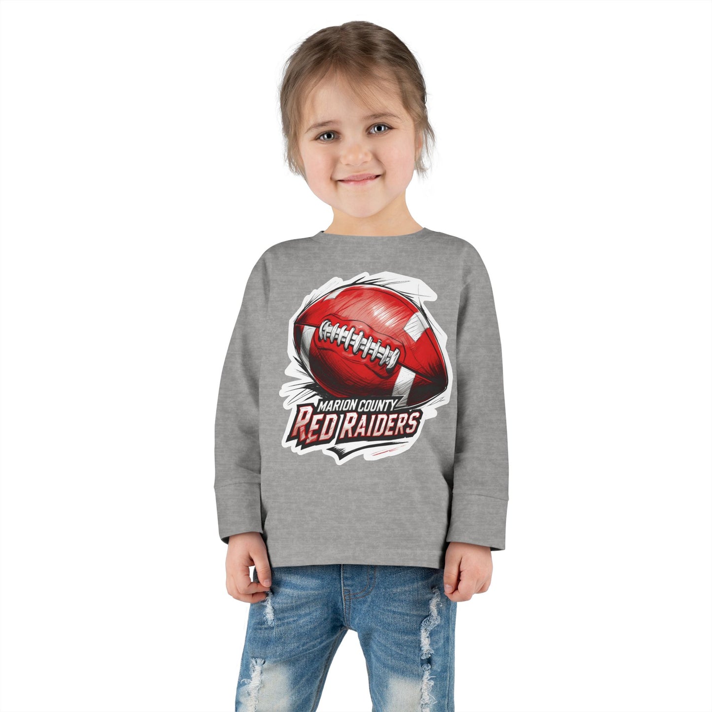 Toddler Long Sleeve Tee \ Marion County Red Raiders Football \ MCF1