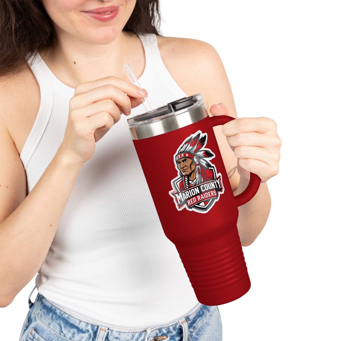 40oz Insulated Tumbler \ Marion County Red Raiders \ MC2